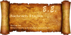 Bachrach Etelka névjegykártya